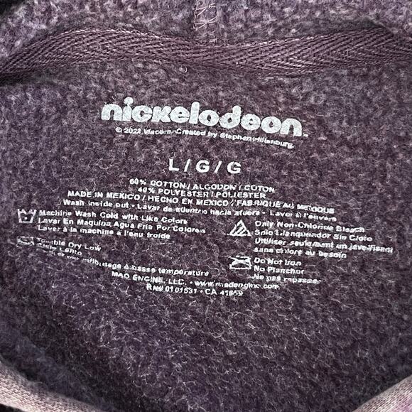 Nickelodeon SpongeBob Squarepants Women's Hoodie Size L Acid Wash Purple - Picture 10 of 10